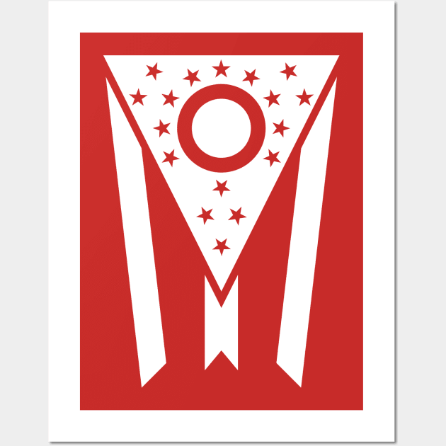 Minimalist State of Ohio Flag - White Wall Art by Paxton Rembis